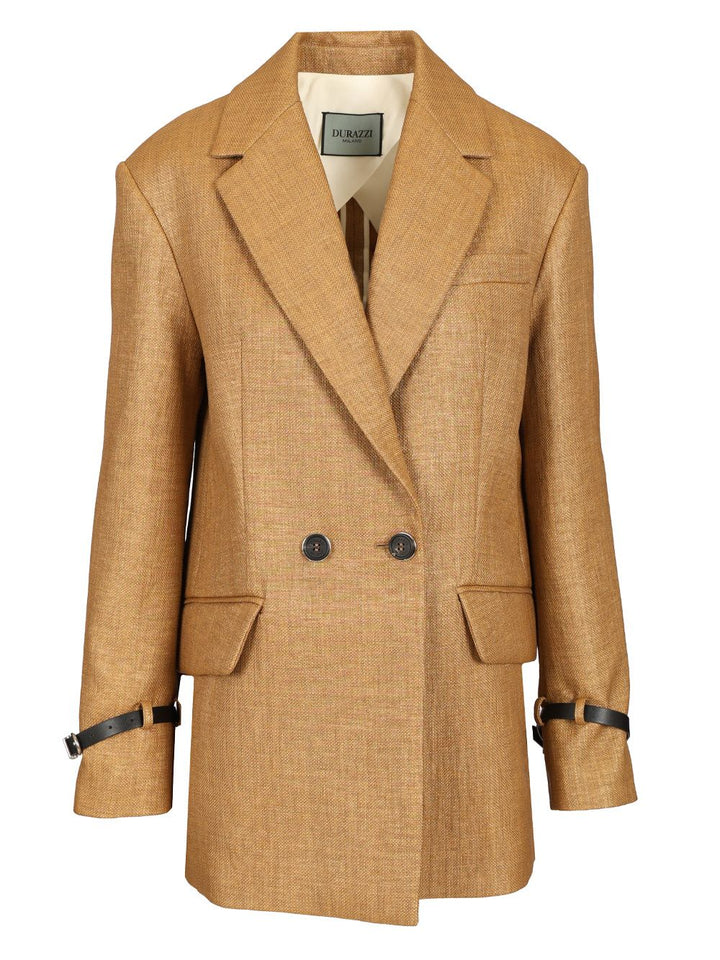 Durazzi Milano Double Breasted Tailored Jacket Jackets - Beige | f3a94227691109ec25609851a537d72b74acd52a