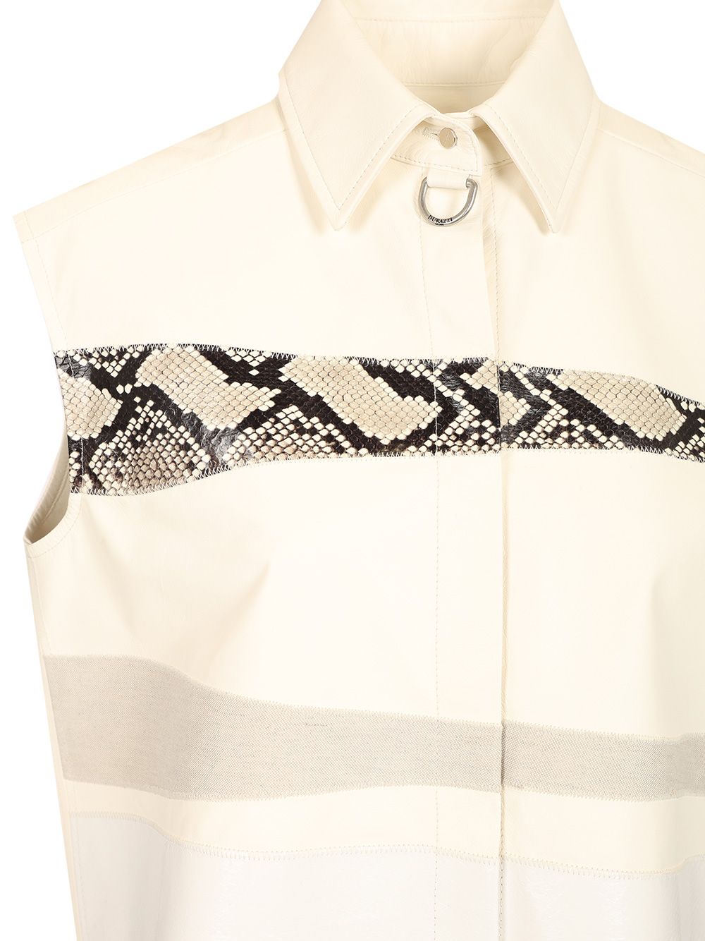 Durazzi Milano Sleeveless Leather Shirt Shirts - White | 03b2ab2bc192588437b08cec80fe54bc9bbf7587