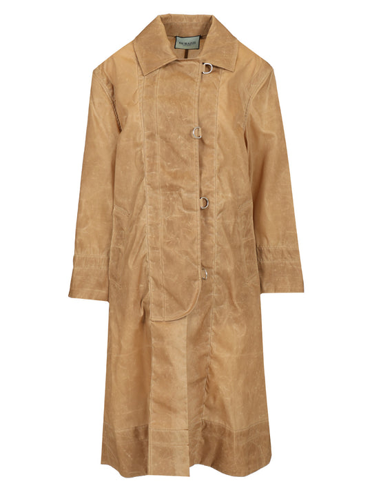Leather Effect Raincoat Coats Beige