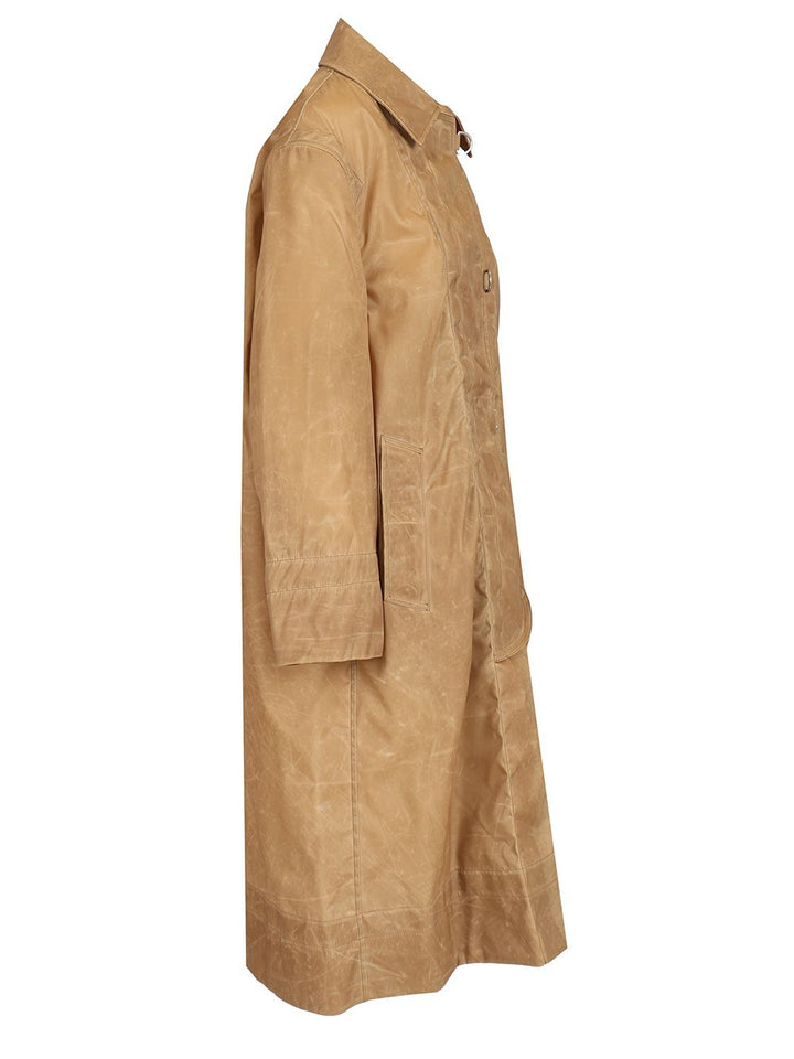 Durazzi Milano Leather Effect Raincoat Coats - Beige | 0f94e7953f586c8881b691aed066b87c3805a94e