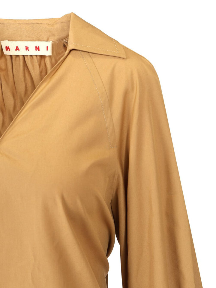 Marni Midi Shirt Dress Dresses - Beige | 8f9b2bb08f6be0d1c04f6ceabef3f9c0eddb2357