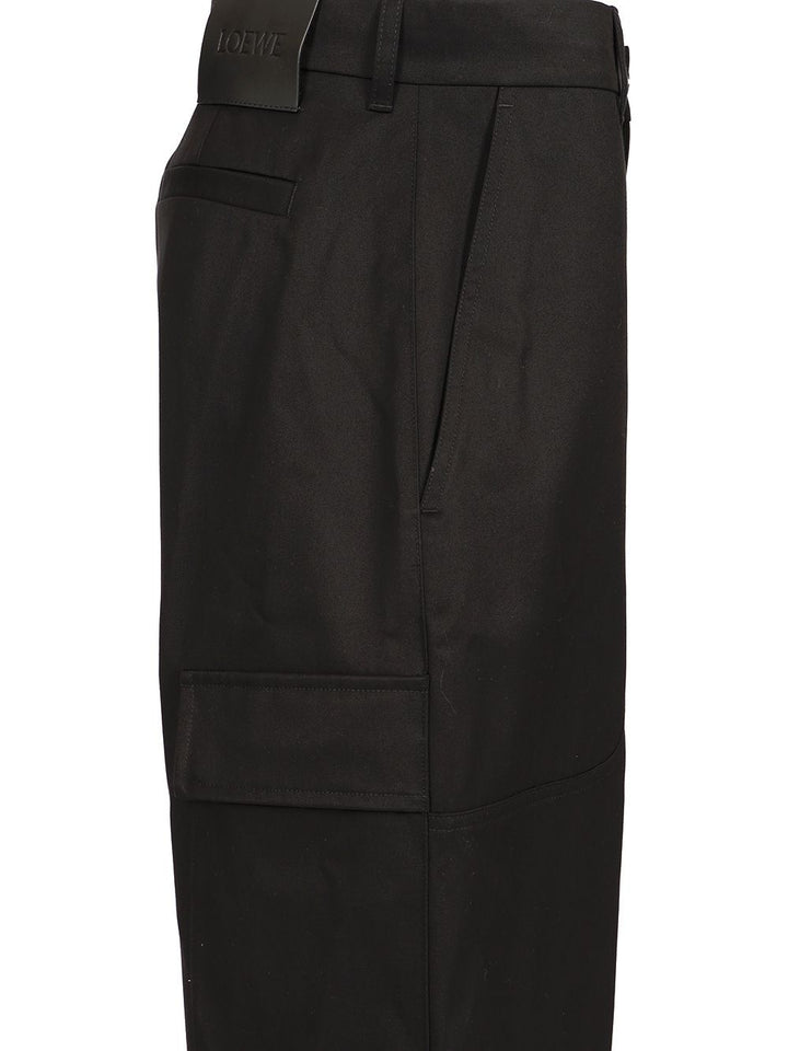 Loewe Cotton And Silk Cargo Pants Trousers - Black | f6a83777513aabfe2dc9ddf12617443e30d7b63d