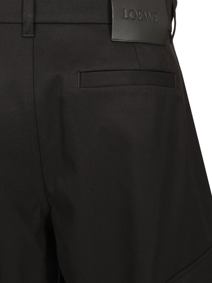 Loewe Cotton And Silk Cargo Pants Trousers - Black | 3595a68be18f07c72a111e81ebc8a204f0742222
