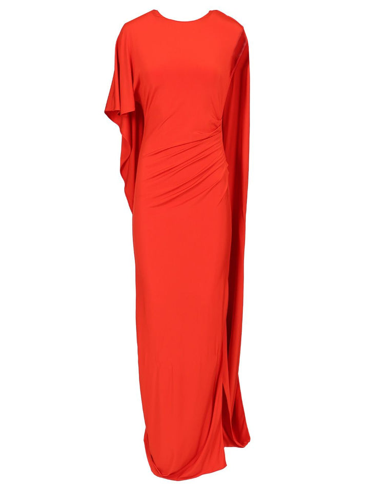 Stella Mccartney Asymmetrical Cape Maxi Dress Dresses - Red | 22a1b3e361ff9b51312e2e8e13f7a579ca5eefb9