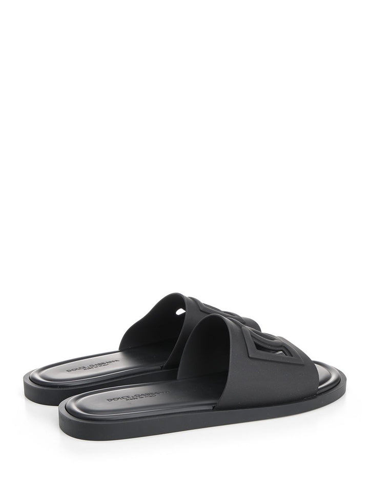 Dolce & Gabbana Slide Beachwear Sandals - Black | 21fd39f9e984ba66ba1b4076374a7d7c3fa91eb4