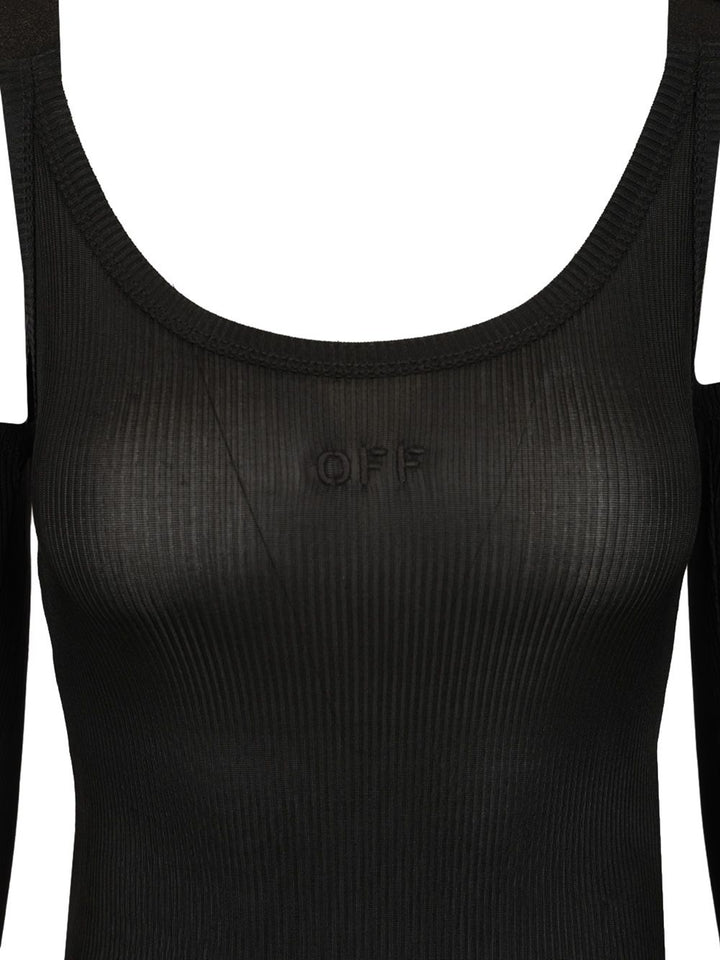 Off-White Black Ribbed Top Tops - Black | 2904662597f40d9d427ed67bc9f24b55063177b4