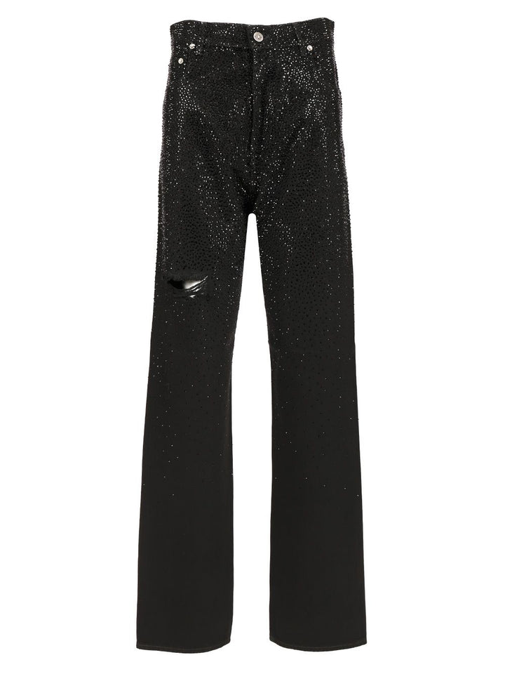 Golden Goose Deluxe Brand Denim  With Crystals Trousers - Black | 4bcff50dbb537b4bfde93b444409f025b9478017