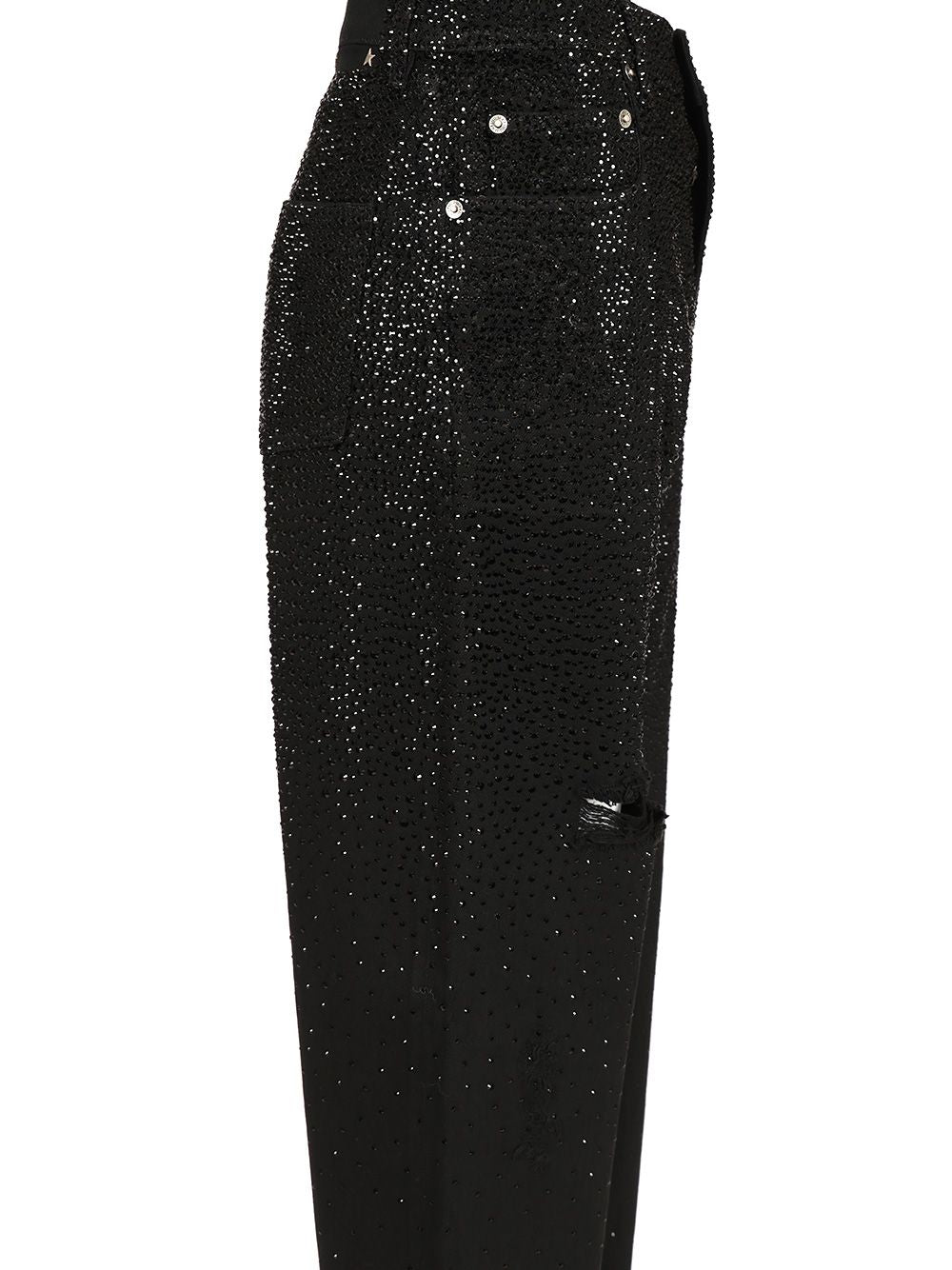 Golden Goose Deluxe Brand Denim  With Crystals Trousers - Black | 9ea29b7e260e870a66c86fb62a6f35d48f1684d2