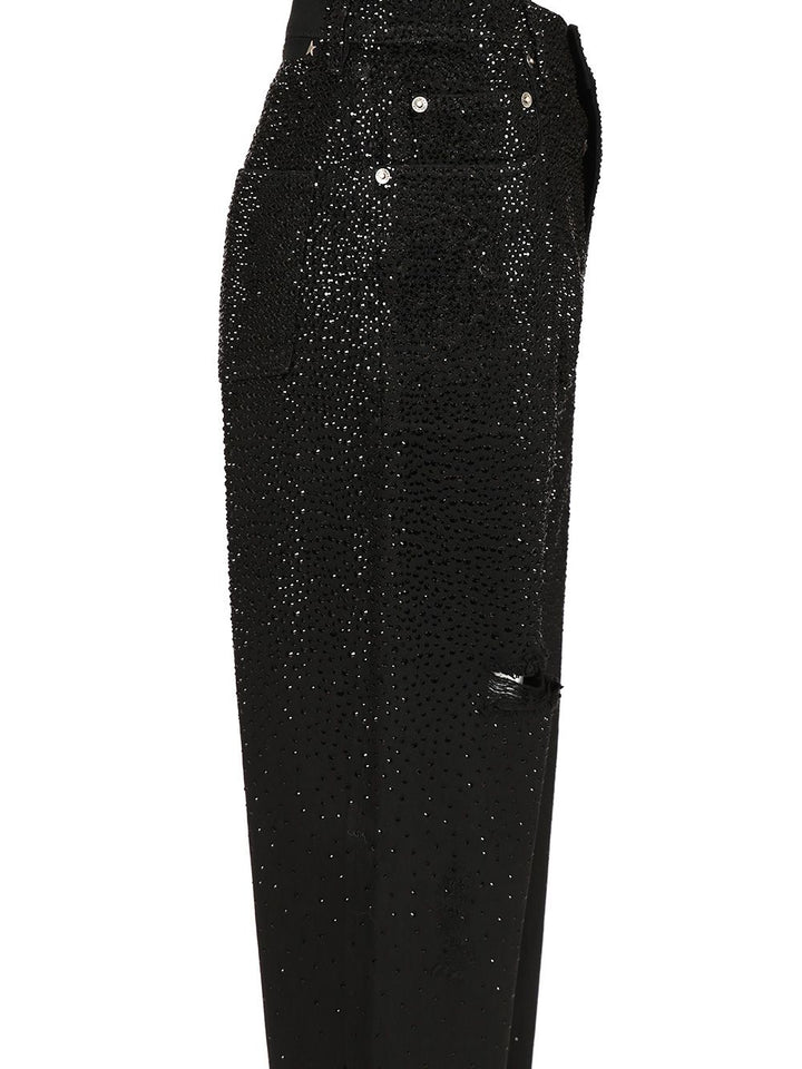 Golden Goose Deluxe Brand Denim  With Crystals Trousers - Black | 9ea29b7e260e870a66c86fb62a6f35d48f1684d2