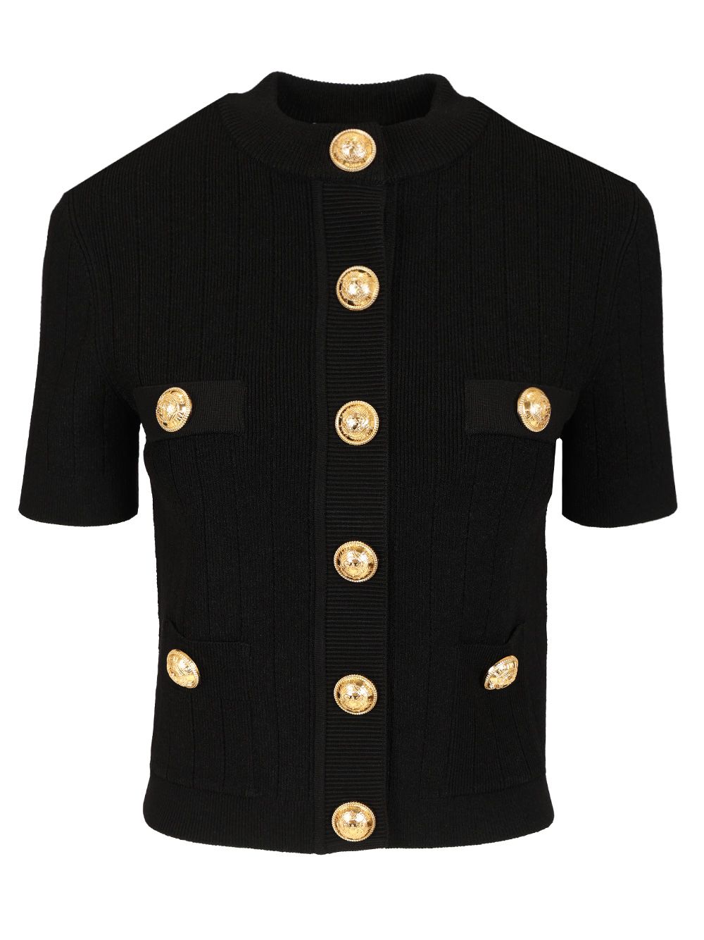 Balmain Fine Ribbed Knit Cardigan Knitwear - Black | 03d1c6ebdb7d284c578a9c5f2aac01683f7dd177