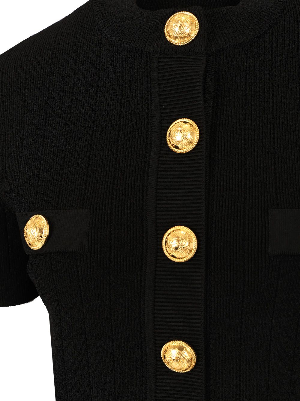 Balmain Fine Ribbed Knit Cardigan Knitwear - Black | 8896b34e8147c90af519804fc1bee8269cb4e817