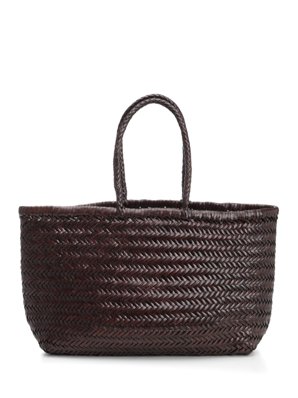 Dragon Diffusion Large  Woven Leather Basket Handbags - Brown | 43d0a21f5e2063300114dab7580b2ca094fff8f0