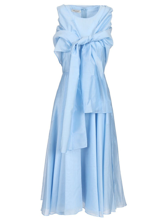 Midi Dress With Shawl Dresses Light Blue