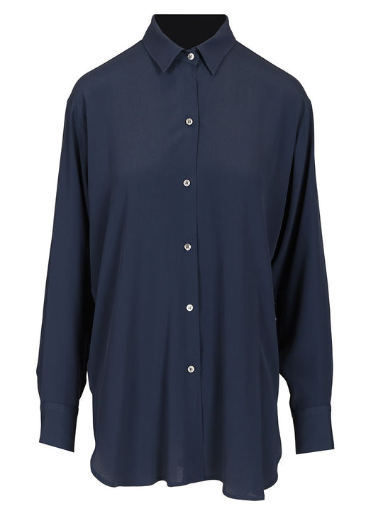 Washed Silk Shirt Shirts Blue