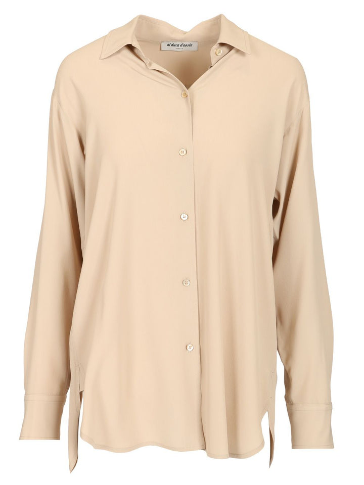 Al Duca D'Aosta Washed Silk Shirt Shirts - Beige | 4475c3b17a1206a4cfe255495d58cb6fe1a2b2f6