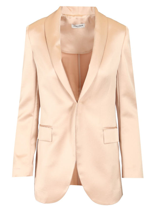 Shawl Collar Blazer Jackets Beige