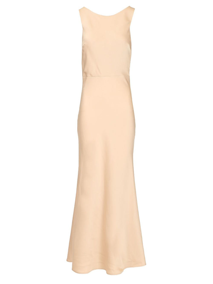 Al Duca D'Aosta Long Dress In Enver Satin Dresses - Beige | 116d5b50c28ab9f65528ecab82865da60b8fdd73