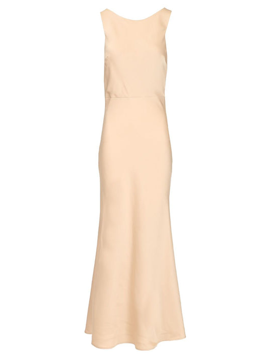 Long Dress In Enver Satin Dresses Beige