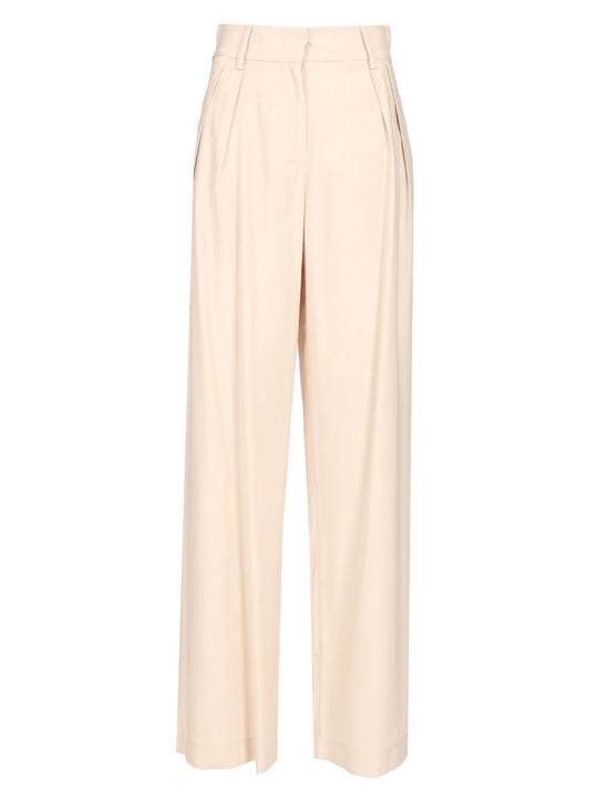 Double Pleat Trousers White