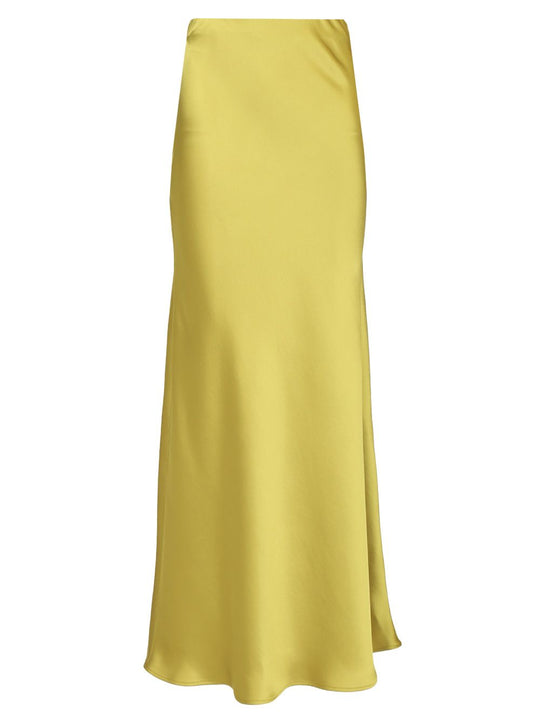 Satin Long Skirt Skirts Yellow