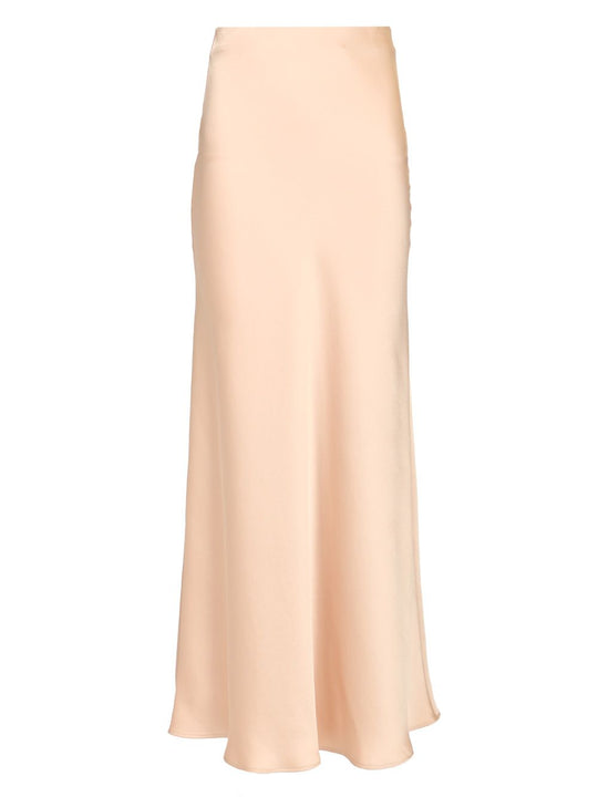 Satin Long Skirt Skirts Beige