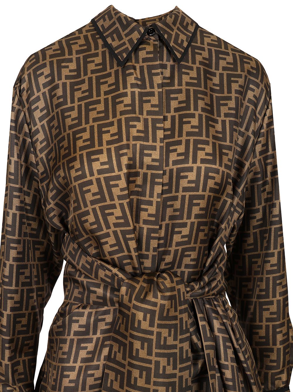 Fendi Silk Twill Dress Dresses - Brown | afddafbd83a26d19e9f8bd9e7a351091d599fedb