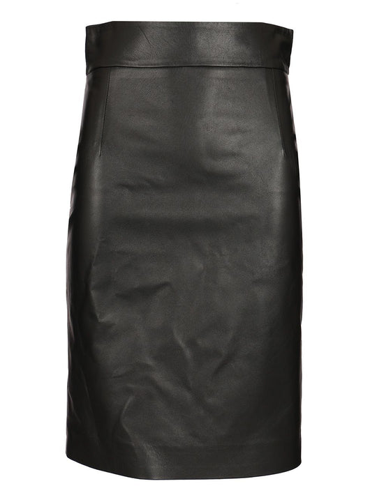 Suede Midi Skirt Skirts Black