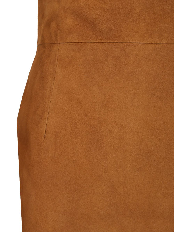 Tagliatore Suede Midi Skirt Skirts - Brown | beb2672b969b7860f2920328b481ea81ed53c583