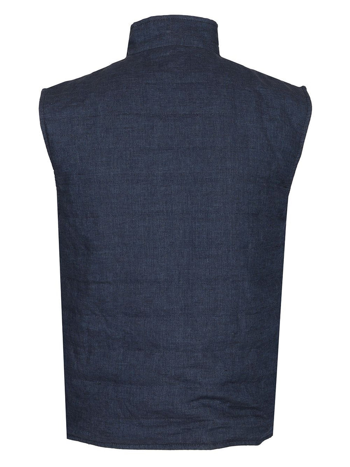 Fay Linen Vest Jackets - Blue | 730d313fda11c797ff4bf7566e569949dcd49f2d
