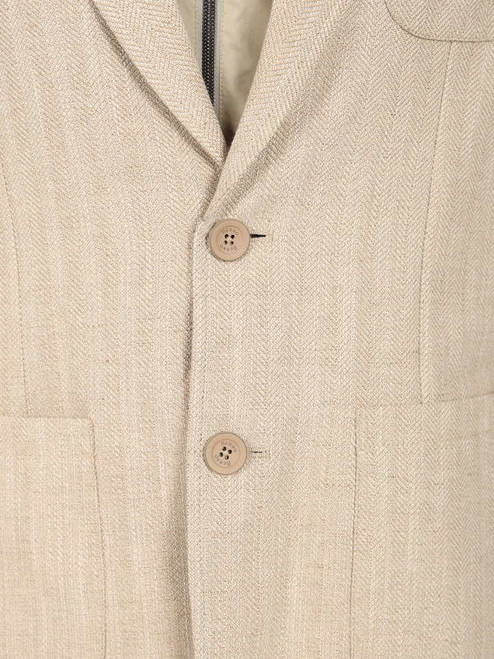 Herno Ecoage Blazer Jackets - Beige | 9f5dcc0489e0c7b9c4ba0870144b61f3eeefd605