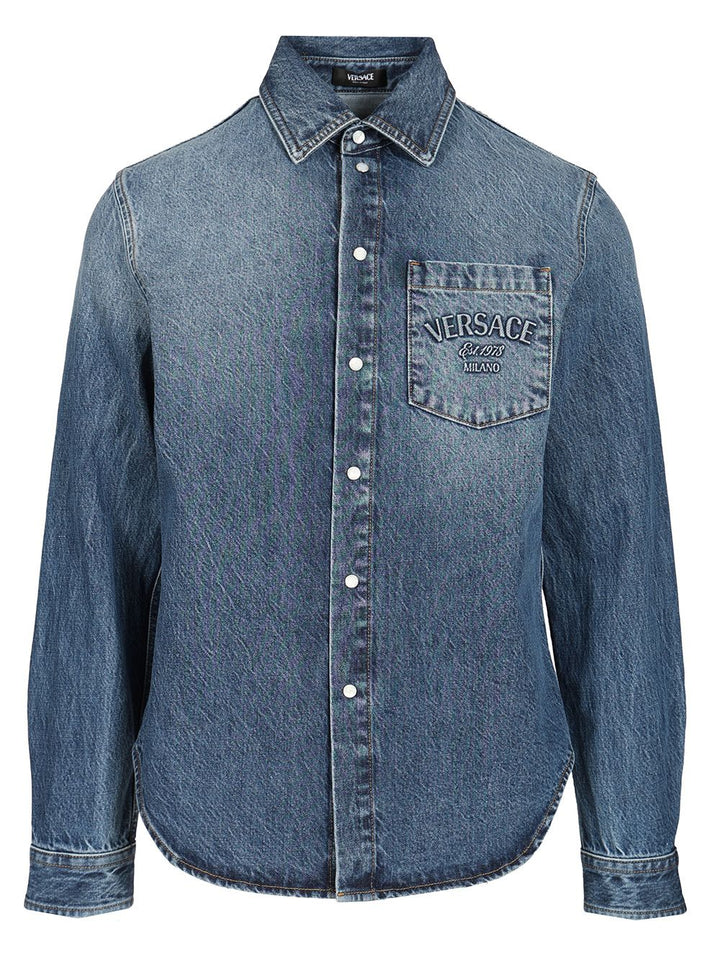 Versace Versace Milano Shirts - Blue | 453b352a514818e819228aa44e0ec1d443c97546