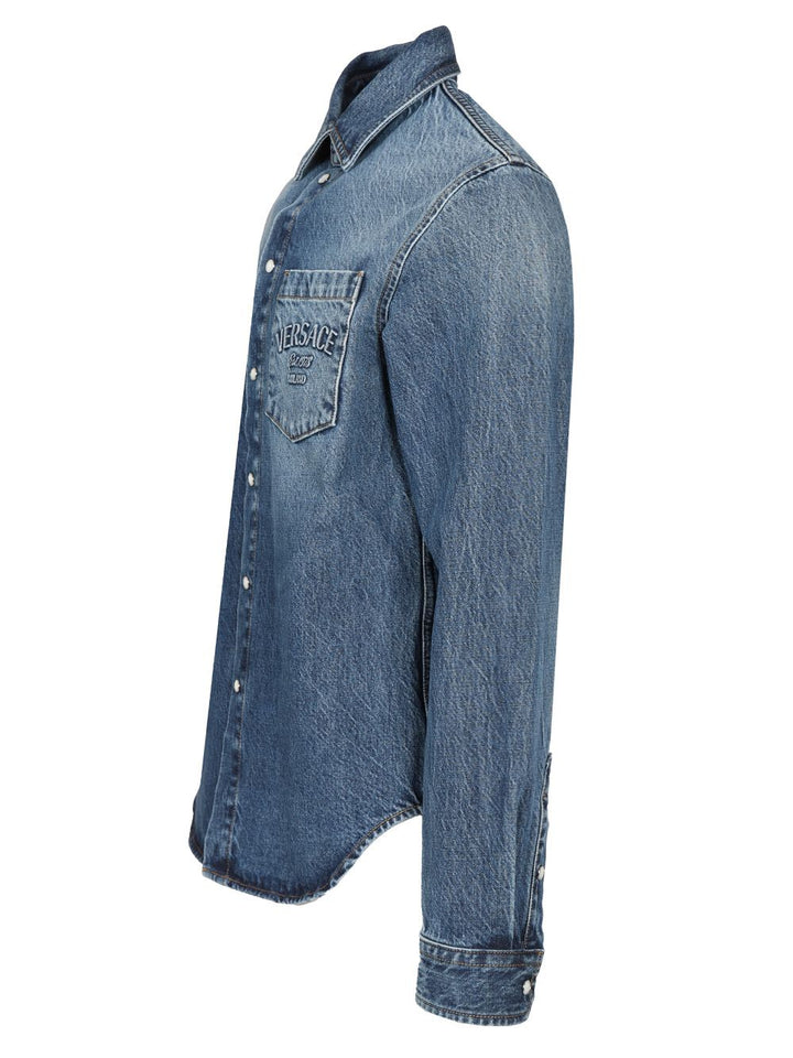 Versace Versace Milano Shirts - Blue | 890b89421f496058493af311f219af155aace230