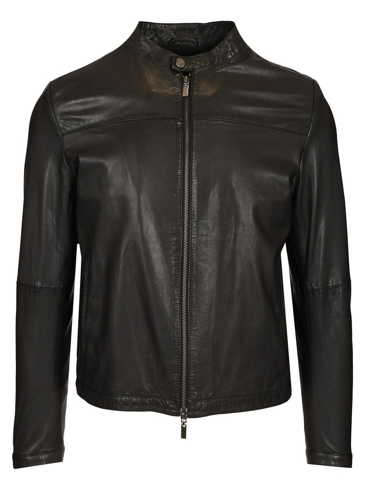 Al Duca D'Aosta Black Leather Biker Jackets - Black | 9334fdc2f4d5a959dec67c9fdcea60671fe15b0f