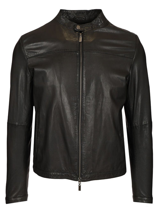 Black Leather Biker Jackets Black