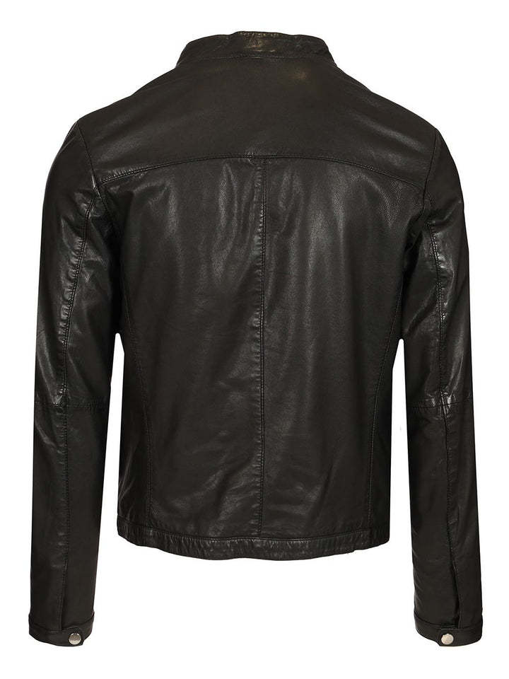 Al Duca D'Aosta Black Leather Biker Jackets - Black | dcd6f691a01b5e6d2fcb4901b960f3728c69f886