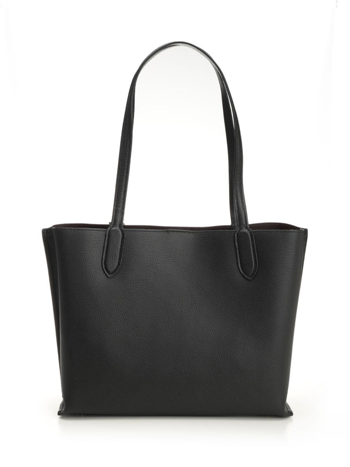 Coach Polished Pebble Leaather Willow Tote Shoulder Bags - Black | 1eeee517663371efc8a42559a13fe33aaf3acaba