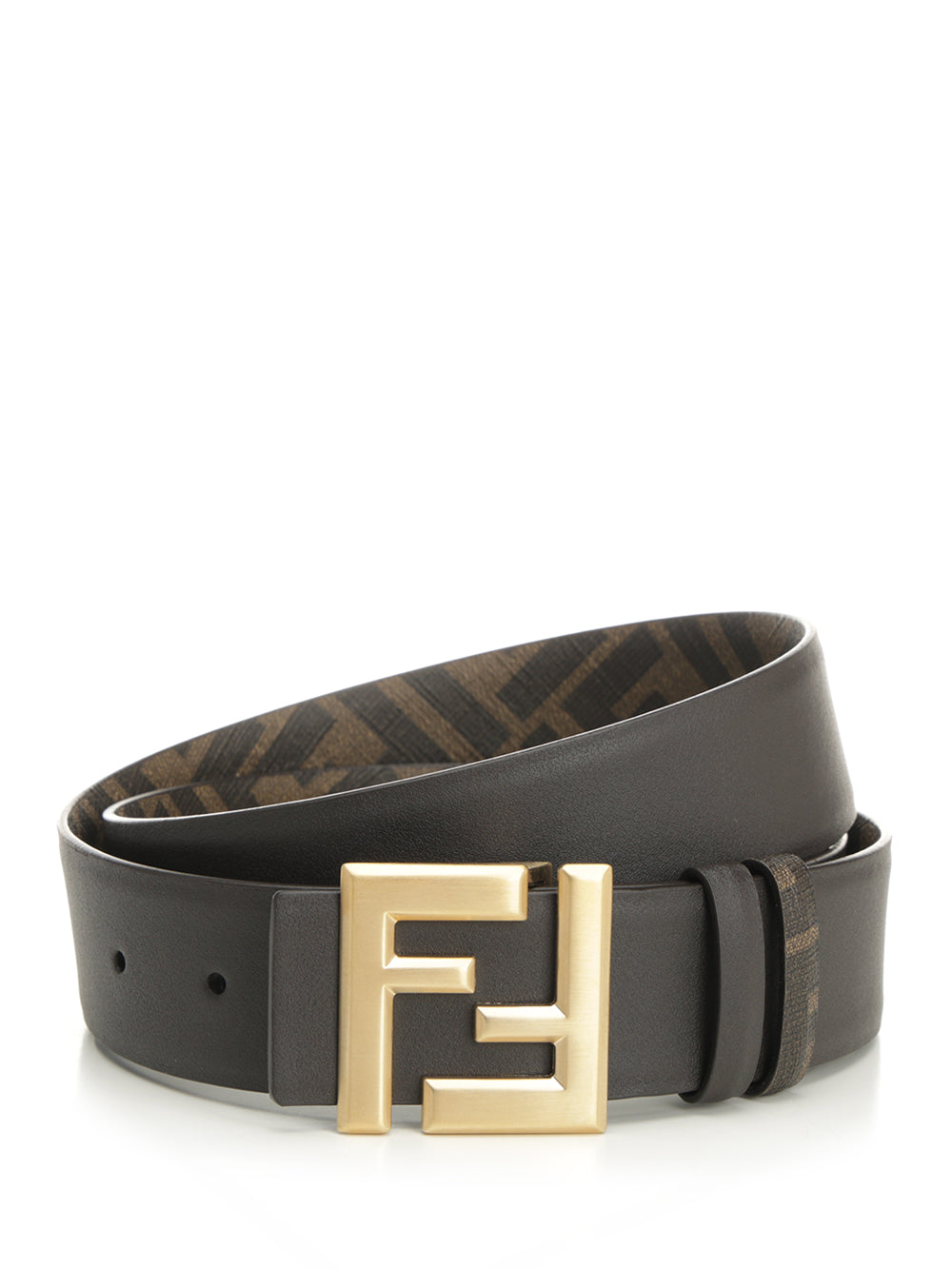 Fendi Reversible Belt With Thin Squared Ff Buckle Belts - Brown | a2e33cd3986da49aefd224e2fa4619bebc6e4646
