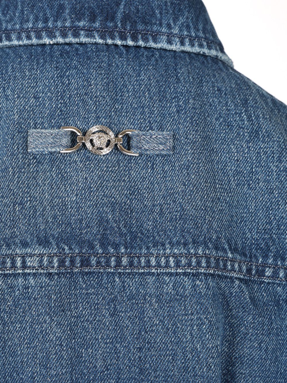 Versace The Long-Sleeved Fitted Shirt Casual - Blue | beabf1a0a8c6b220c5f7f1ab6694fe75ee32b42a