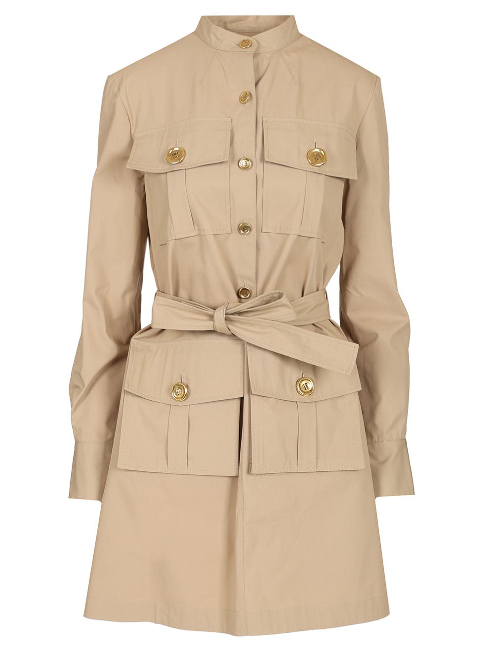 Givenchy Poplin Safari Dress Coats - Brown | 9dc1dcbcda1260df7e30c7851d874e1db9bc8715