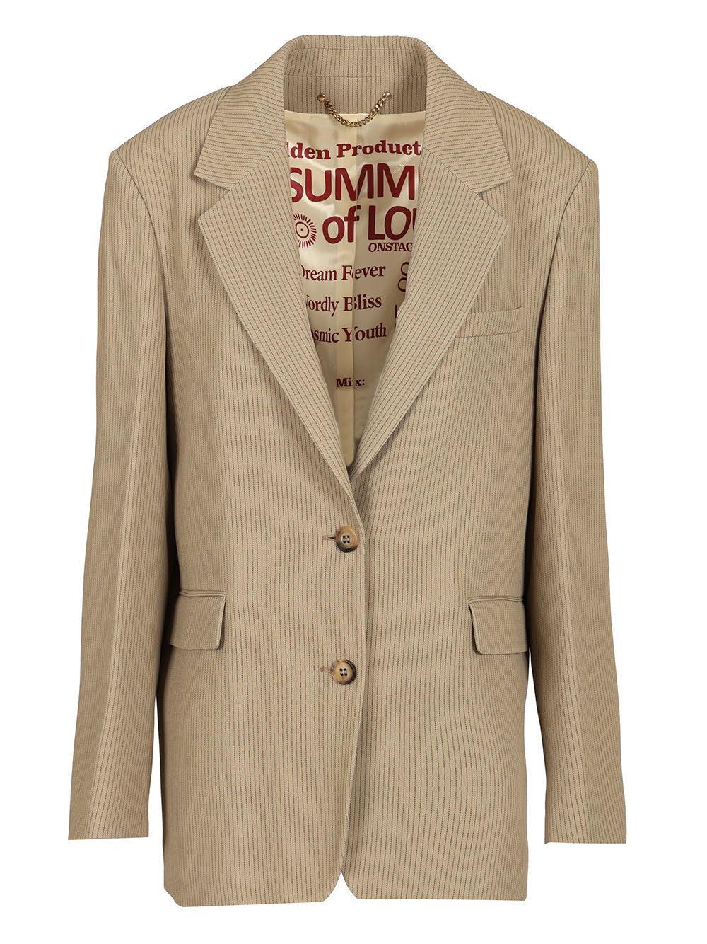 Golden Goose Deluxe Brand Single-Breasted Pinstriped Jacket Jackets - Beige | 9ab559740a67d86778179d51b4f30c698d8aa6cc