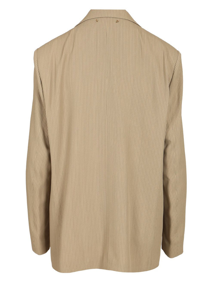 Golden Goose Deluxe Brand Single-Breasted Pinstriped Jacket Jackets - Beige | a2b4e7aac79a7b2aa82a99bf25468a8be9e314f3