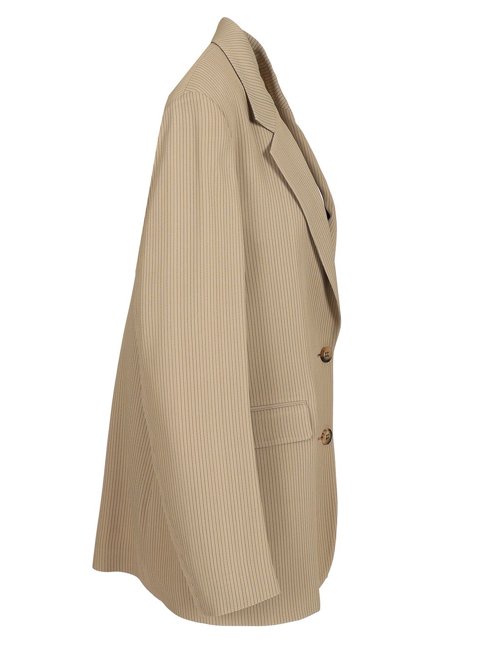 Golden Goose Deluxe Brand Single-Breasted Pinstriped Jacket Jackets - Beige | 49dd291d56d24544c00b8becbb67f4bde31e4f7f