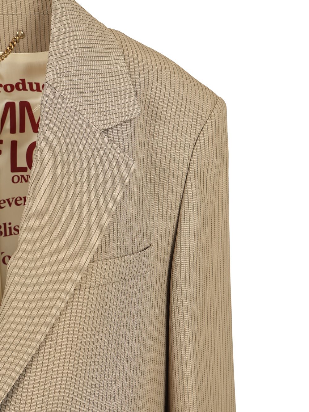 Golden Goose Deluxe Brand Single-Breasted Pinstriped Jacket Jackets - Beige | f553295e37d56508255c5ae697d61d3aac3774a0