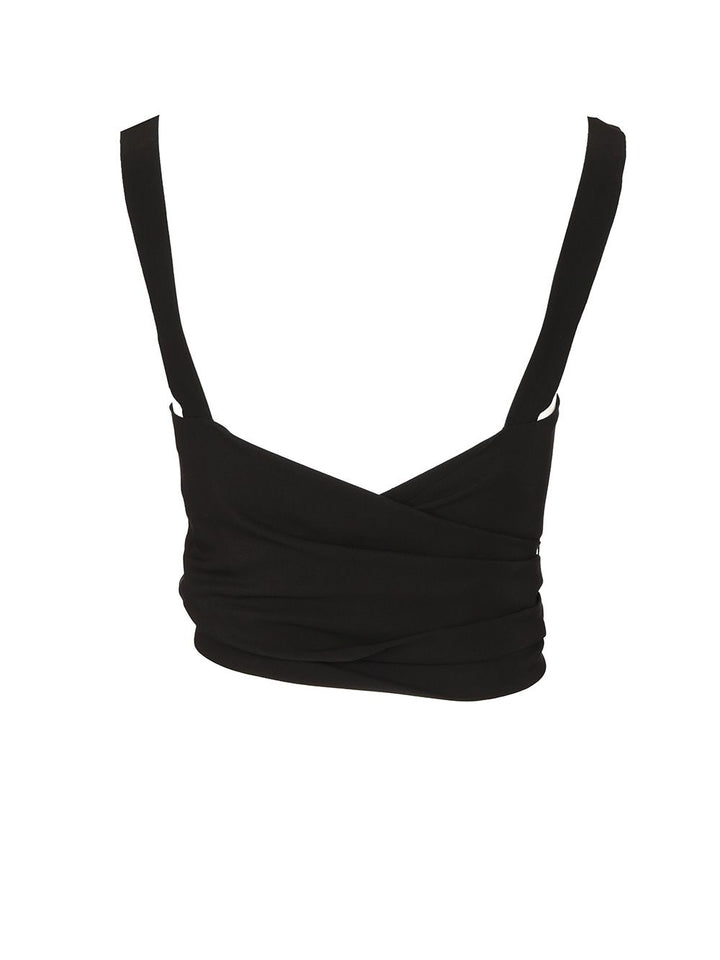 Chloe' Silk Crop Top Tops - Black | 7f2c5c2befc4765b1e9fa36cebd679ea760a8919