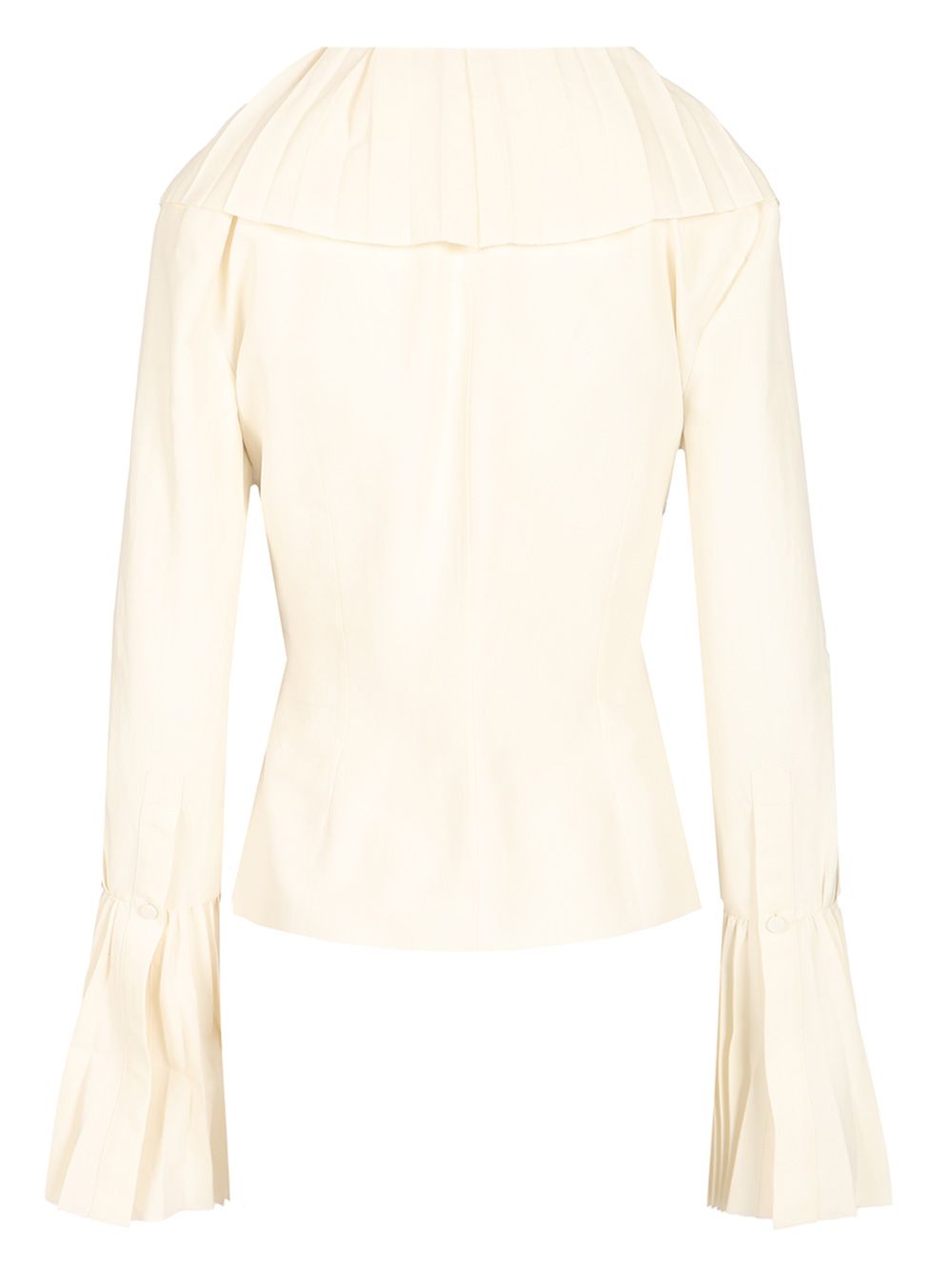 Mcqueen Pleated Blouse With Ruffles Shirts - White | 24d4c639abdc7350fd71931b250a93d6c0a54f40