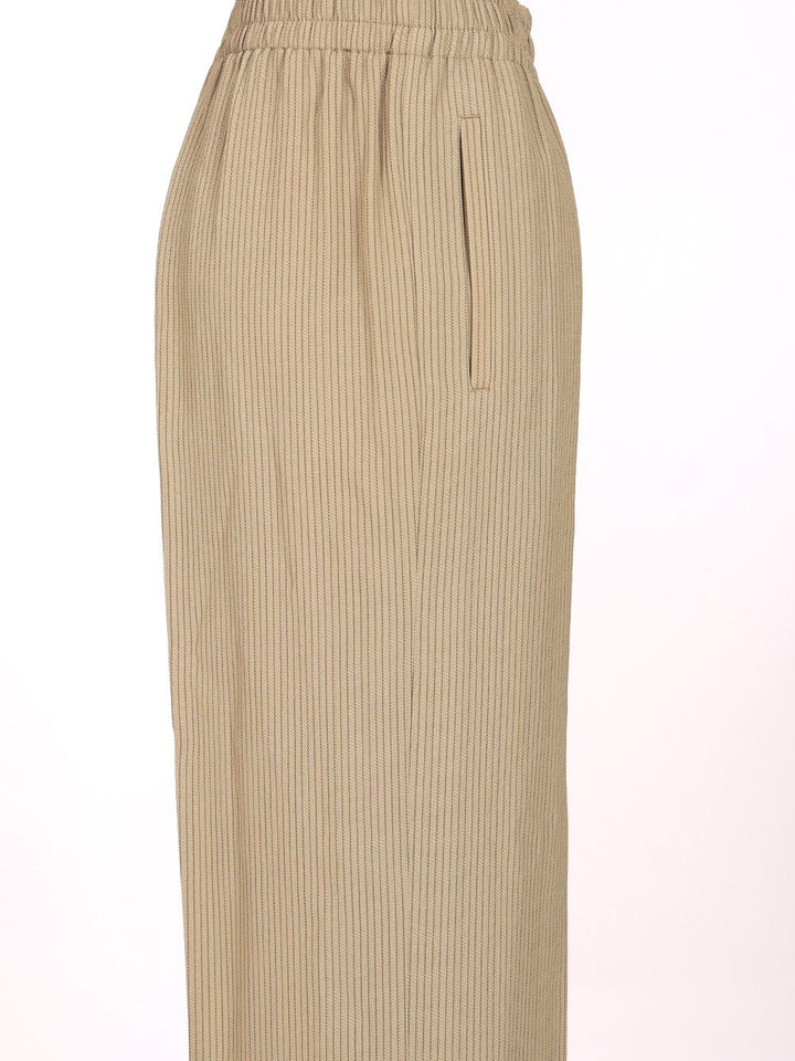 Golden Goose Deluxe Brand Beige Pinstriped Trousers - Beige | 3c2b6d68a56481ae954799dea87451b65aa383c6