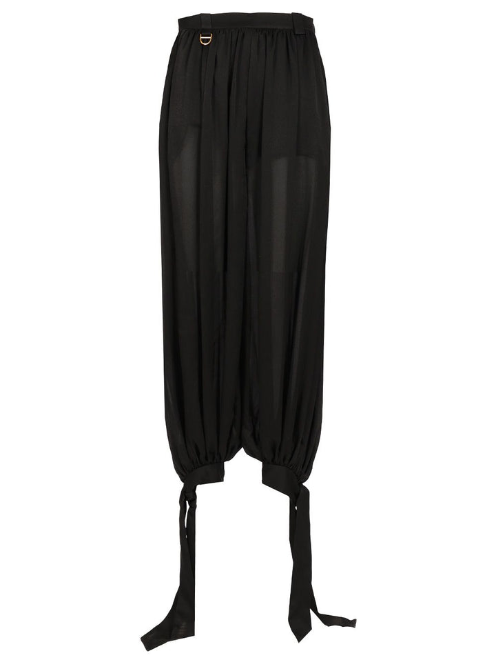 Chloe' Flowing Silk Trousers Skirts - Black | bc010cdfe0df9e3772e2b93ab6542f6662db2092