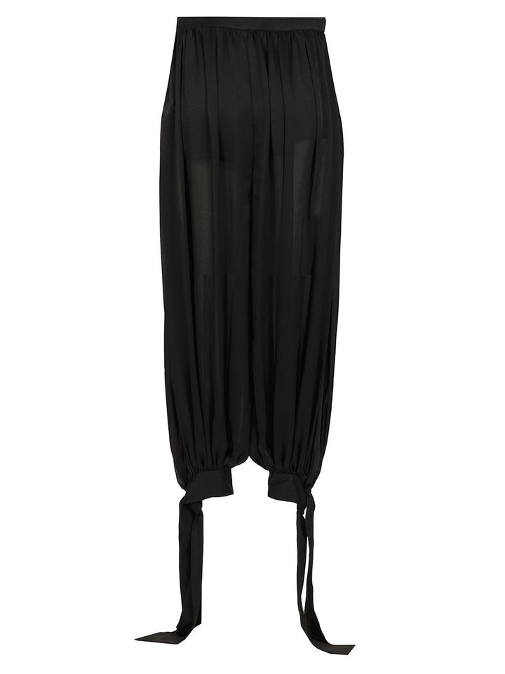 Chloe' Flowing Silk Trousers Skirts - Black | 90666bb4a32bfb19c193a6f7ebdd75904be71d69