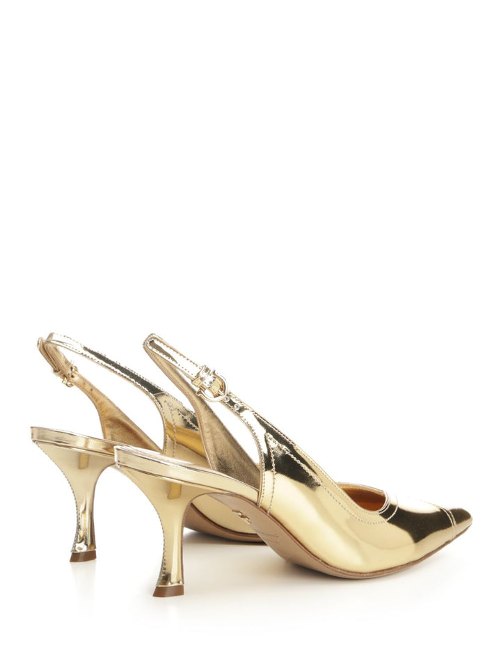 Ferragamo Laminated Leather Slingback Scarpe basse - Gold | 39891cb89b7d146a7e543752e5b08207d3660cae