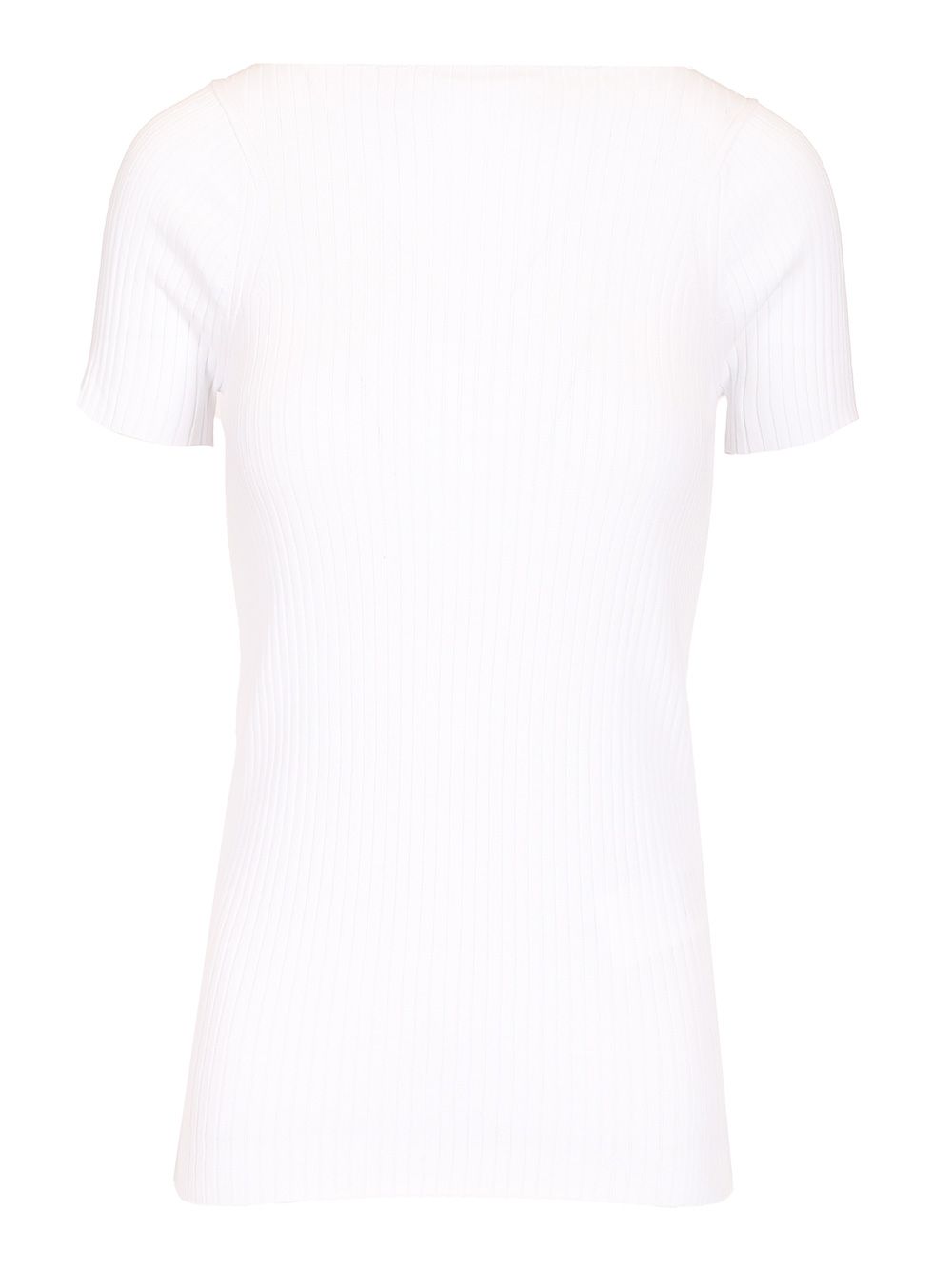 Sportmax Ribbed Cotton T-Shirt Tops - White | a83168e817ddf2badf354e36b90b2b15bd2daa10